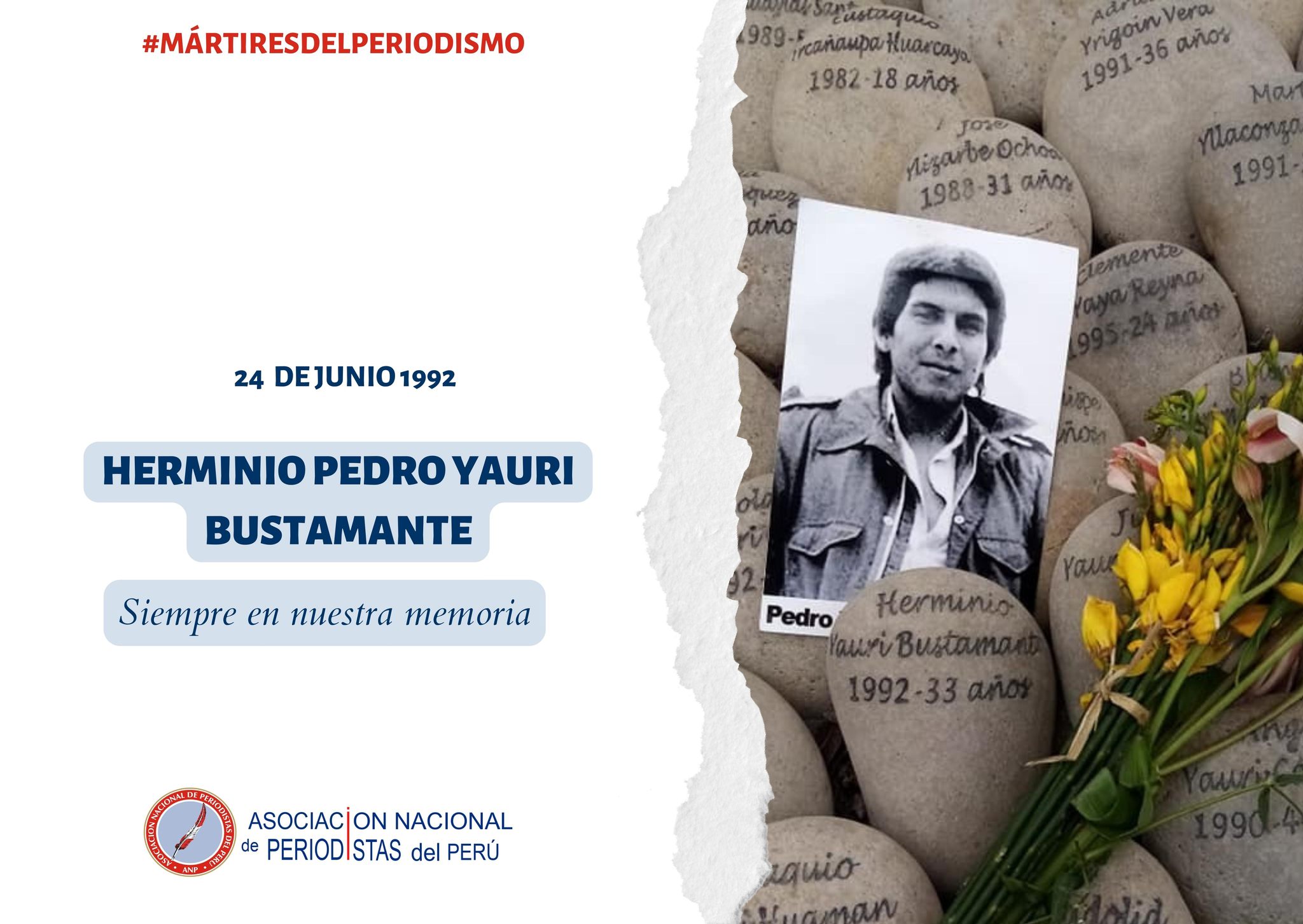 ANP recuerda a periodista desaparecido Pedro Yauri, asesinado en Huacho en 1992
