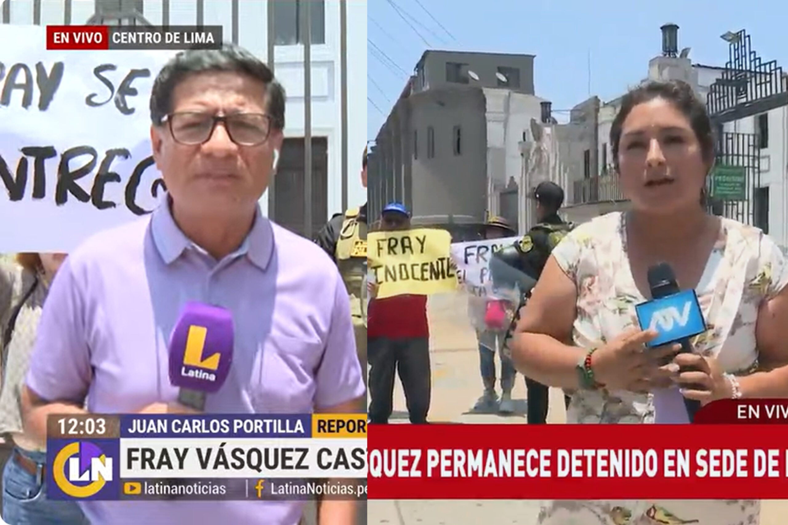 Lima: Reporteros son hostigados por seguidores de Fray Vásquez Castillo tras su detención
